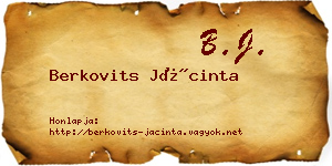 Berkovits Jácinta névjegykártya